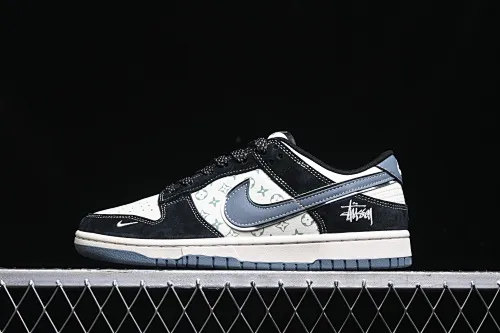 All categories Nk SB Dunk Series Nk SB Dunk Low High-end customized low-top sneakers Nk SB Dunk Low Stusi joint-black and white print Anniversary high-end customized low-top casual sneakers XX3168-212